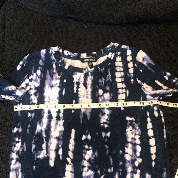 Ellen TRACY 94% Pima Cotton 6% Spandex Crew Neck Tee Shirt Dress Side Pockets-S - Picture 6 of 10